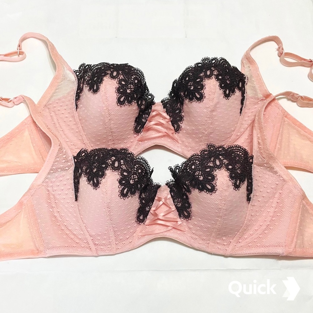 NWT 2 pcs Pink Polka Dots Mesh Bras